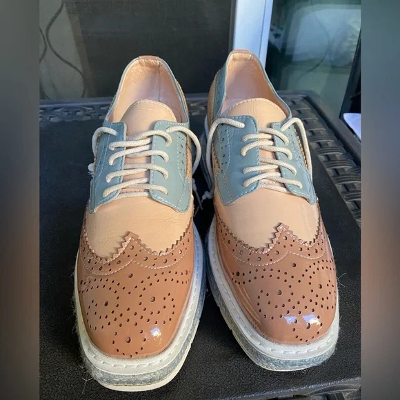 New Women’s leather platform shoe - multi color US7 - Picture 8 of 8